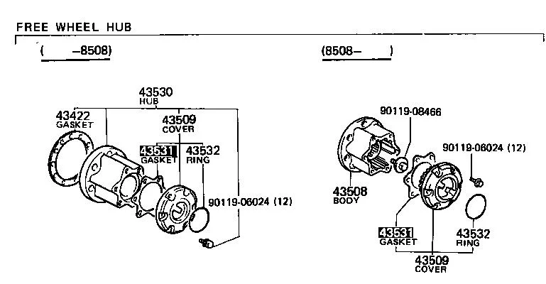 toyota aisin locking hub parts #2