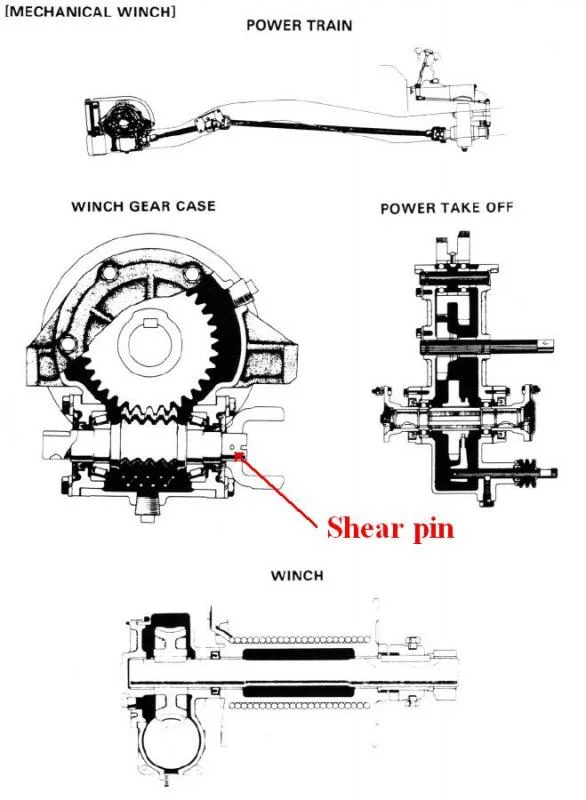 toyota pto winch shear pin #2