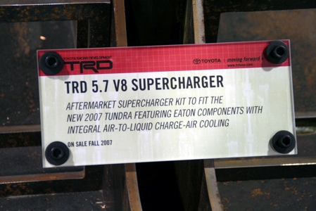 TRD Tundra 5.7L Supercharger Placard