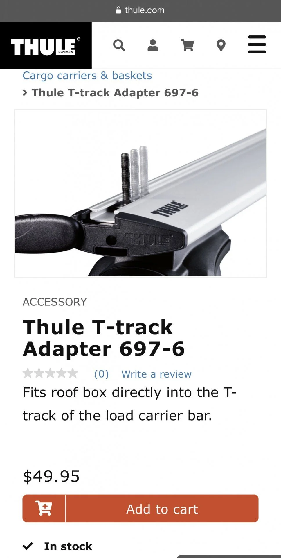 Thule t store track dimensions