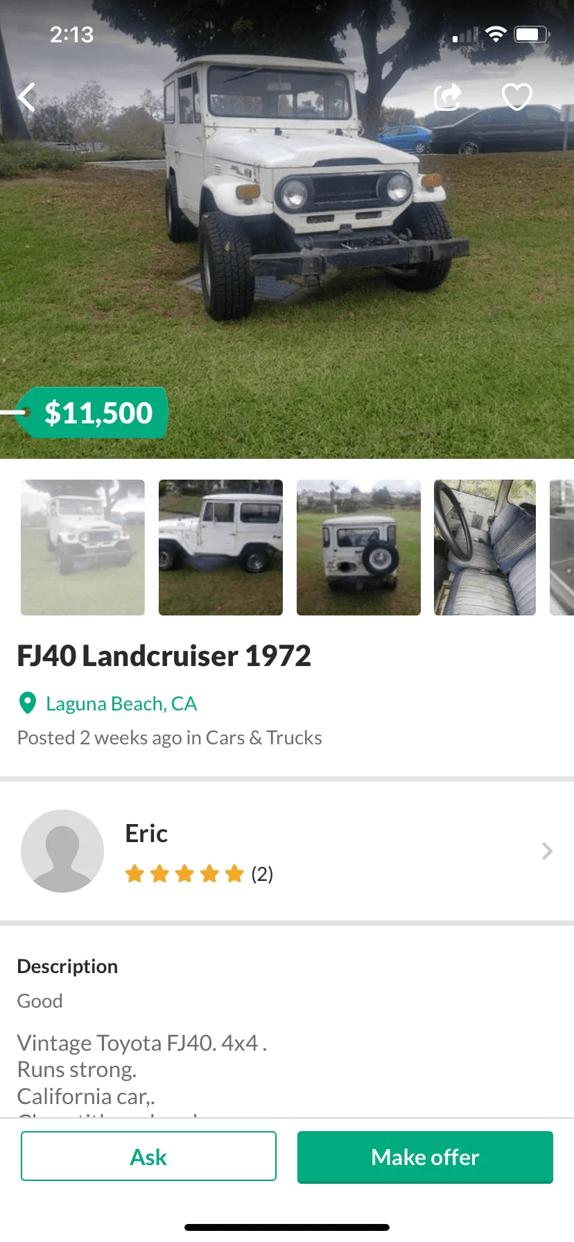 Not mine, on offer up Laguna beach CA