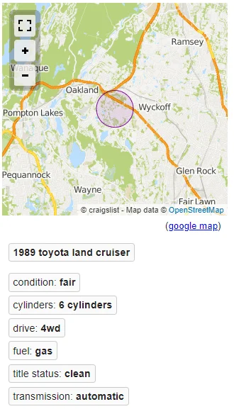 1989, FJ62, Franklin Lakes NJ (No affil)