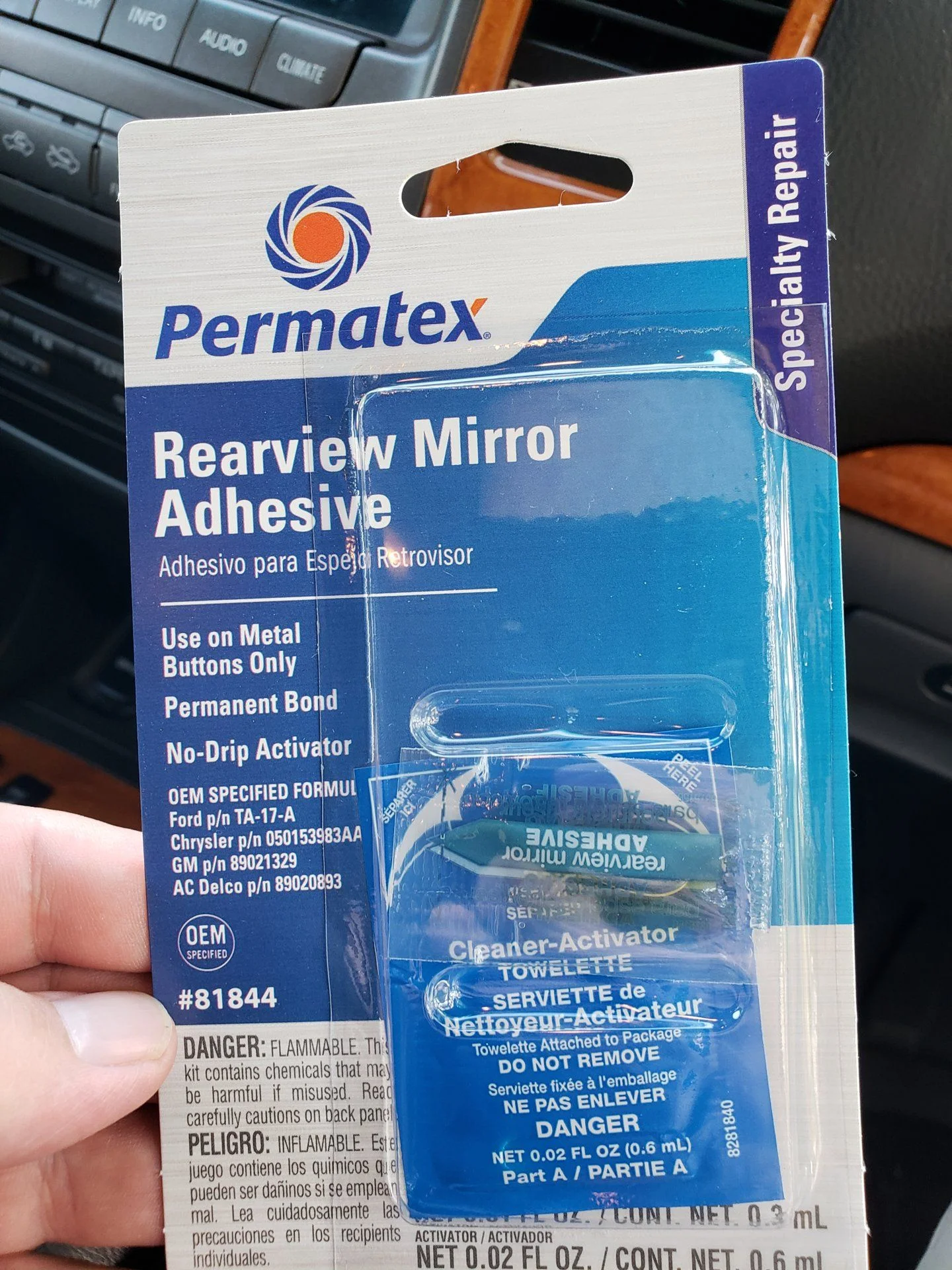 Permatex 81844 Permatex Rearview Mirror Adhesive Kit (81844)