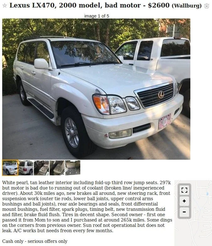 Probably Heater T's killed this LX470 ...