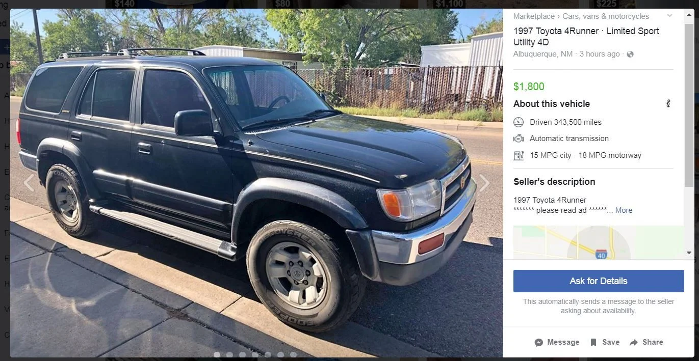 '97 4runner for sale on FB Marketplace.webp