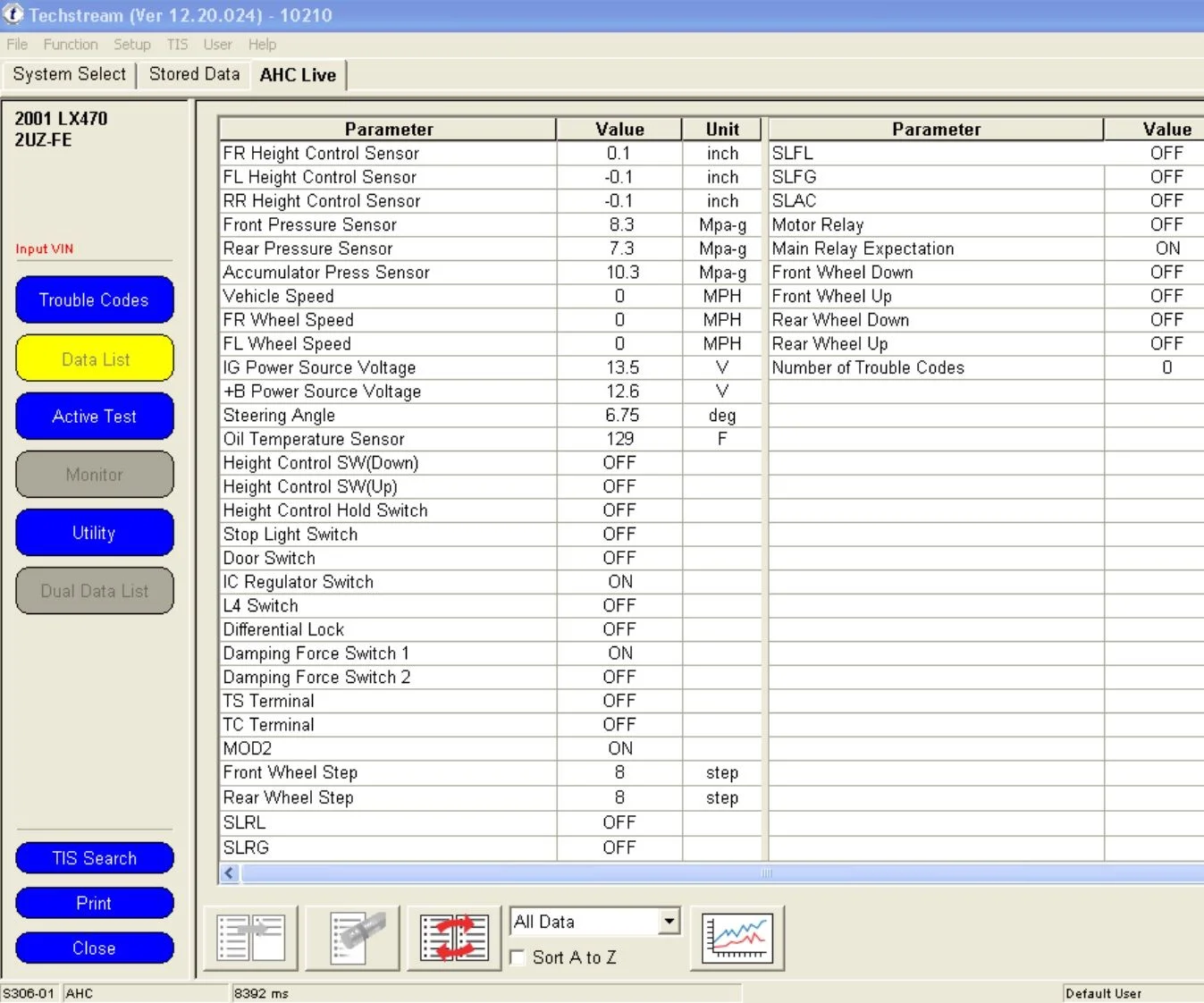 AHC Front and Rear pressures and Error Code | IH8MUD Forum | Toyota ...