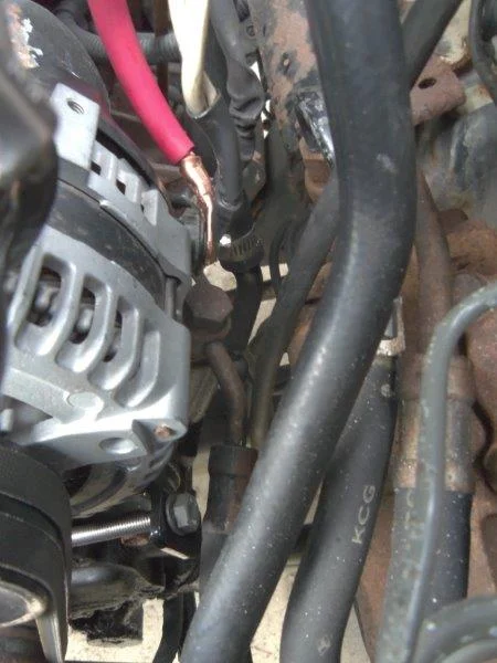 Alternator new charging wire view from front.webp