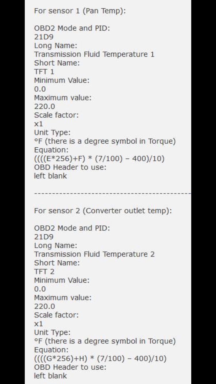 Transmission temp PID - not having any luck in Torque Pro | IH8MUD Forum