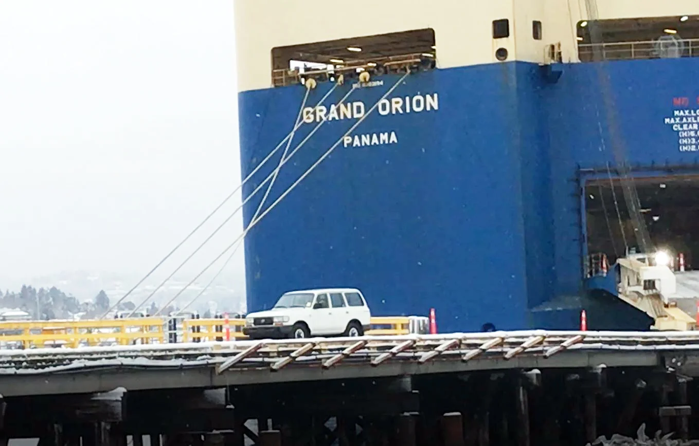 driving off the ship still from video2.webp