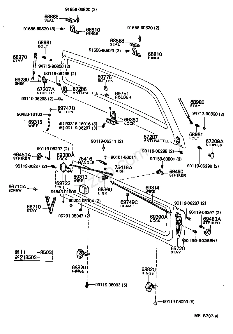 FJ60 Rear Hatch Linkage.webp