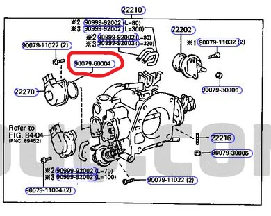 FZJ80 Throttle Body part diagram O-ring part number.png