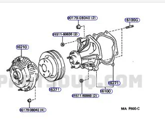 FZJ80 water pump parts diagram.JPG