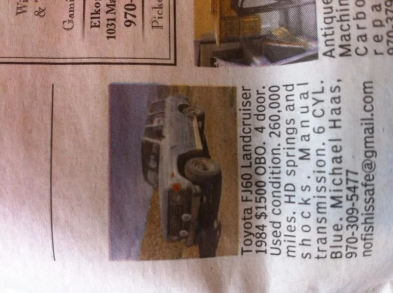 Rust free Aspen CO FJ60 $1500obo