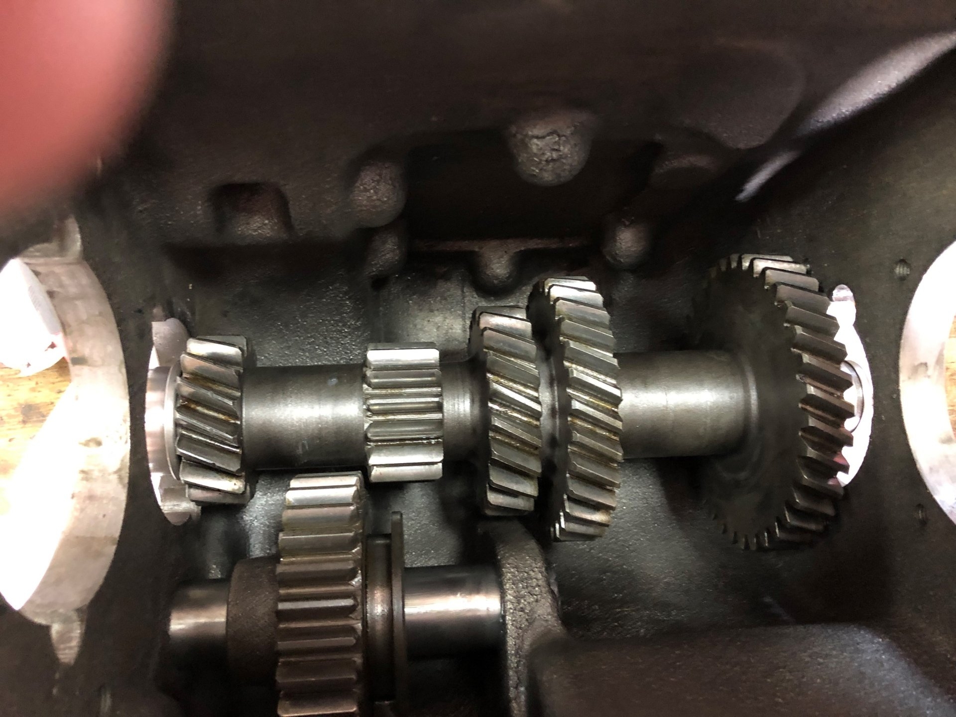 INSTALLED THE COUNTER SHAFT WITH INNER RACE INSTALLED ON THE OUTPUT END OF THE COUNTER SHAFT.jpg