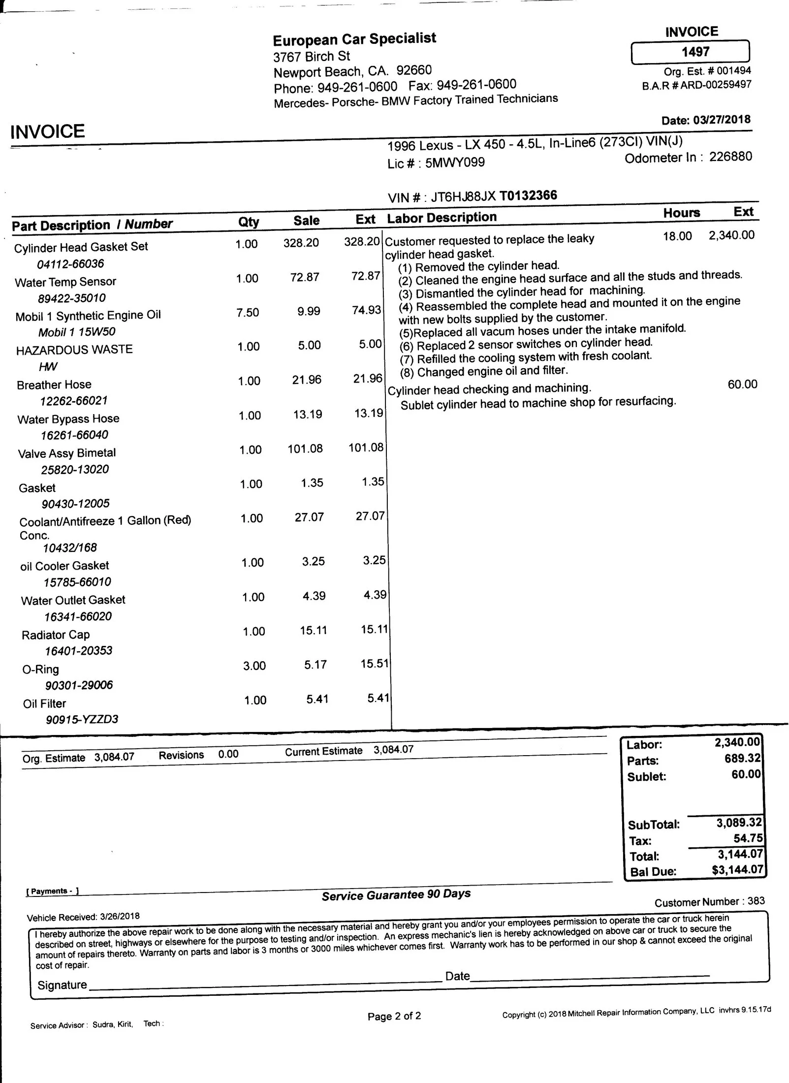 Invoice, Head Gasket.webp