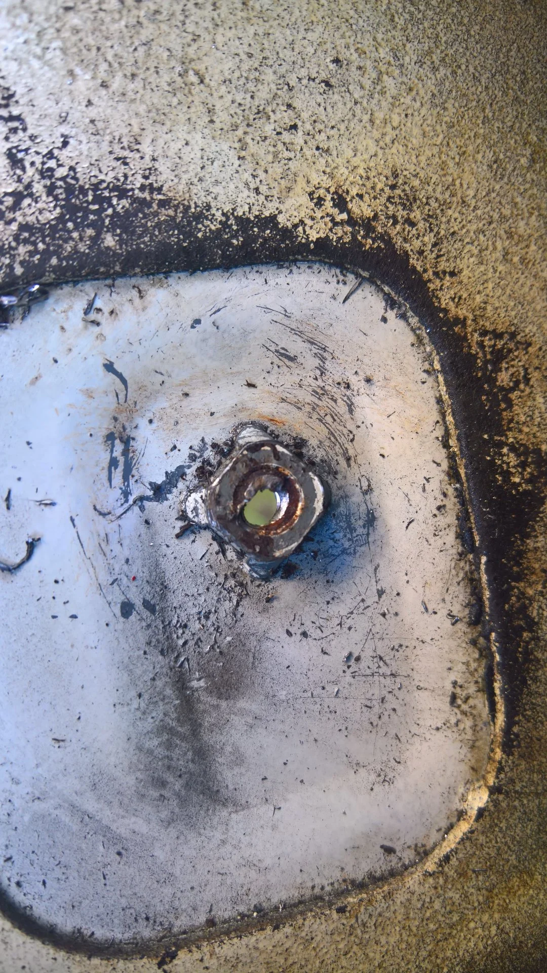 License plate partially drilled out screw.jpg