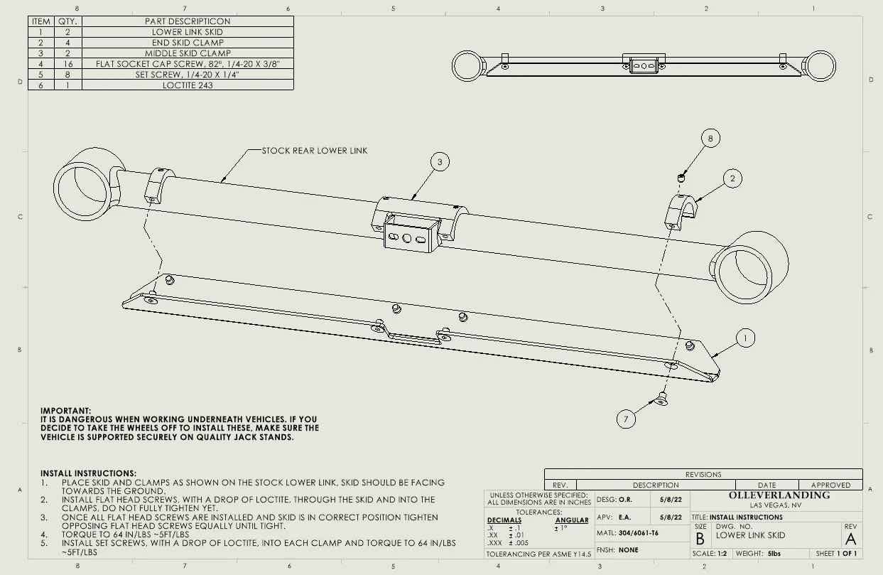 LOWER LINK SKID