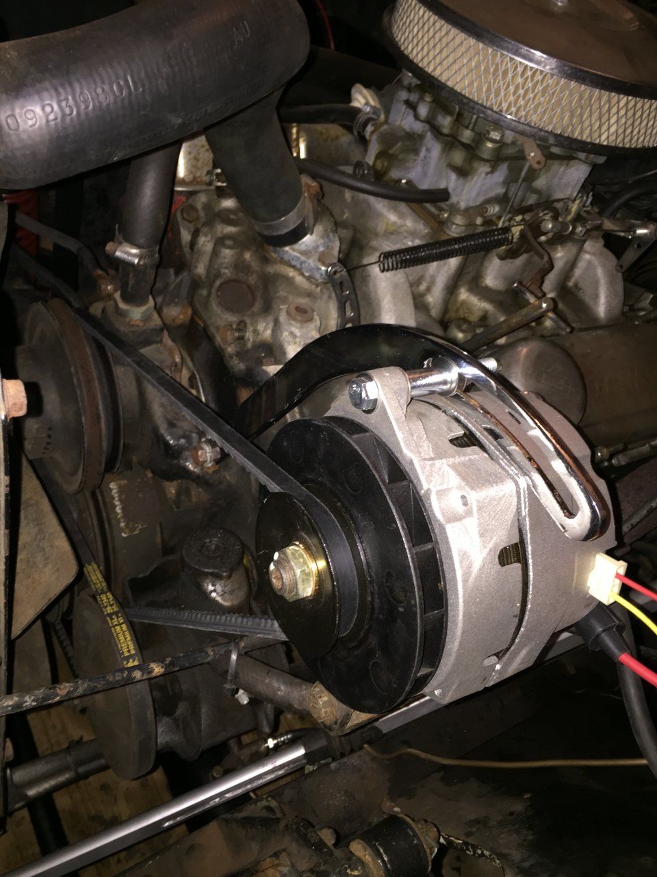 New Alternator and Spacer Setup.JPG