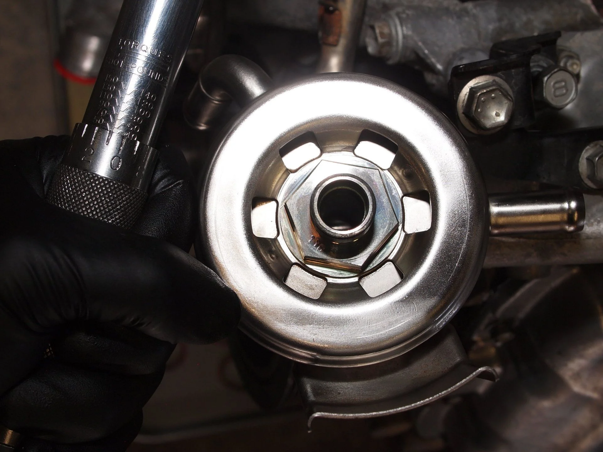 Oil cooler, filter bracket & hose (6).webp
