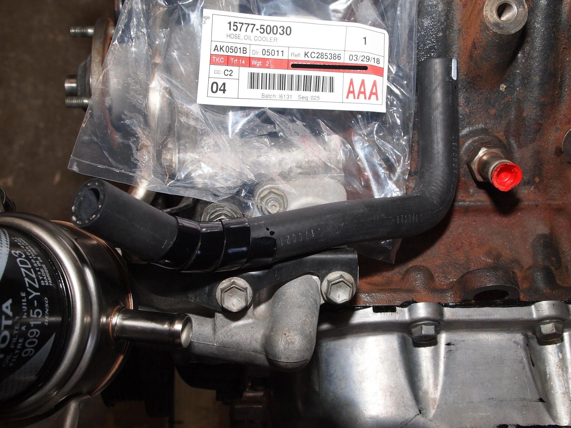 Oil cooler, filter bracket & hose (8).webp