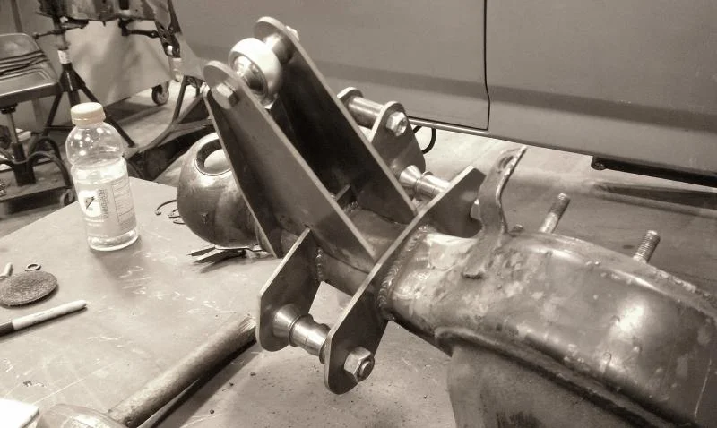 Panhard mount on axle located and ready to be fully welded.webp