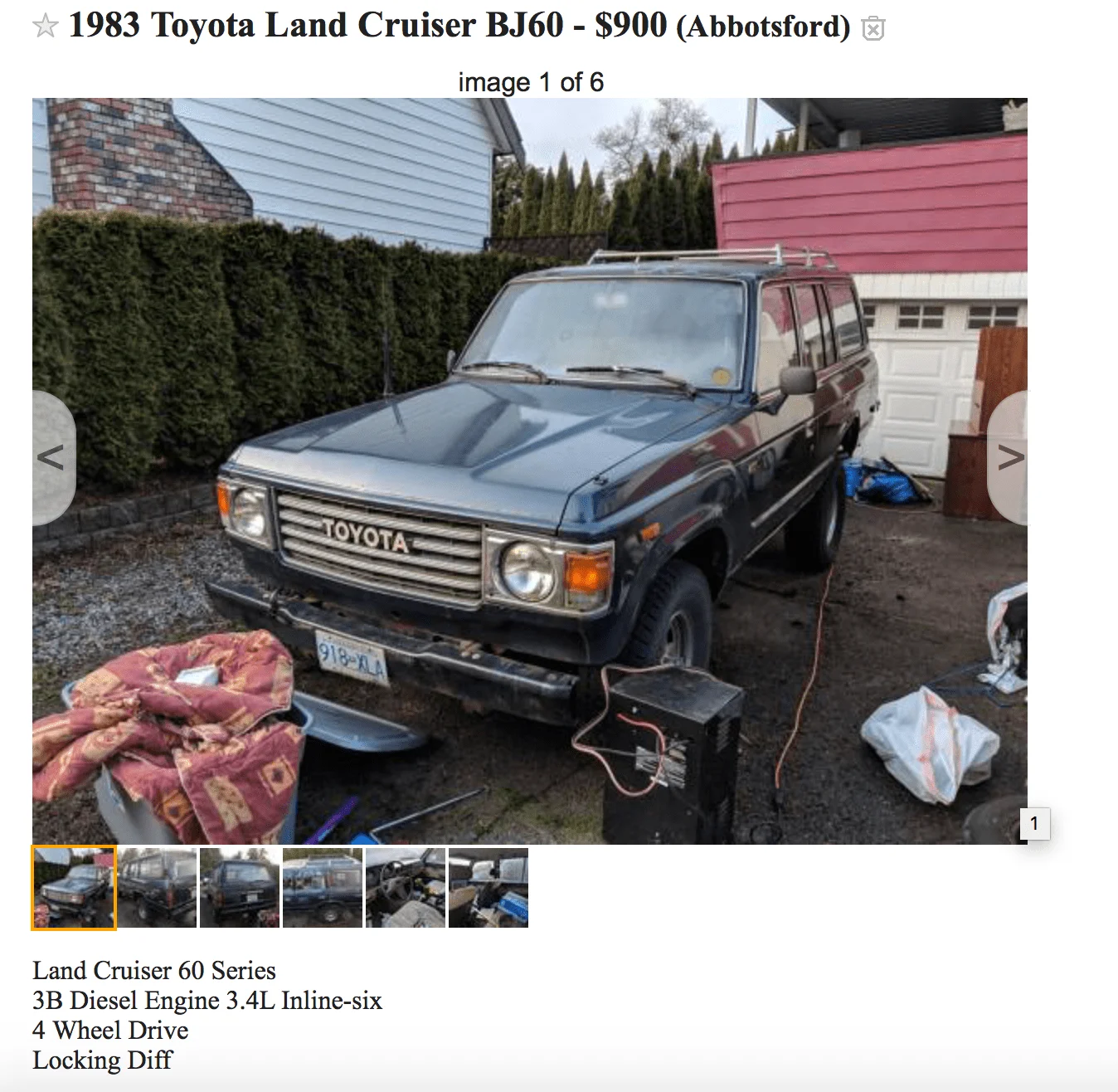 1983 BJ60, Craigslist, not mine, $900 CAD