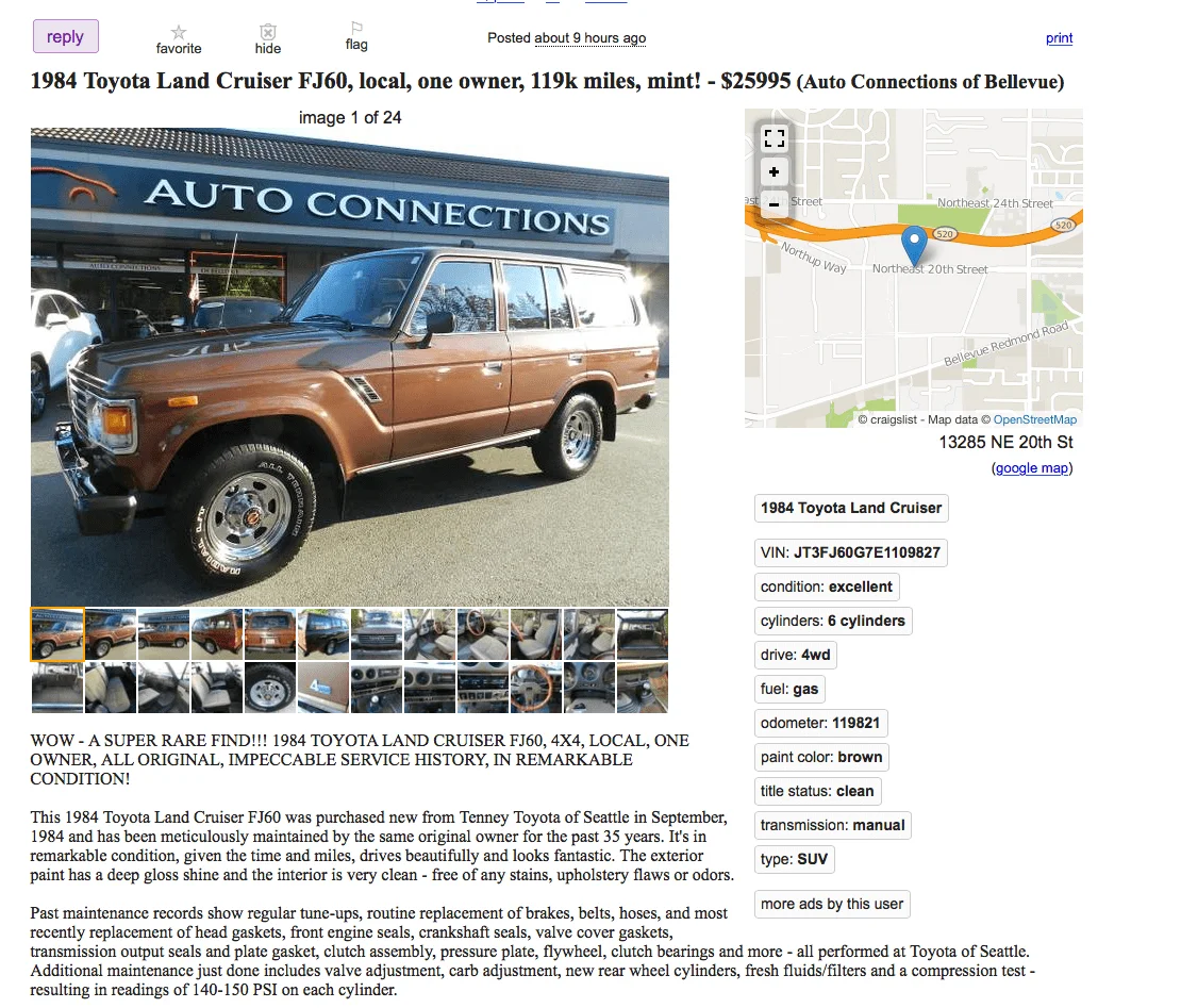 1984 FJ60, WA, this looks nice