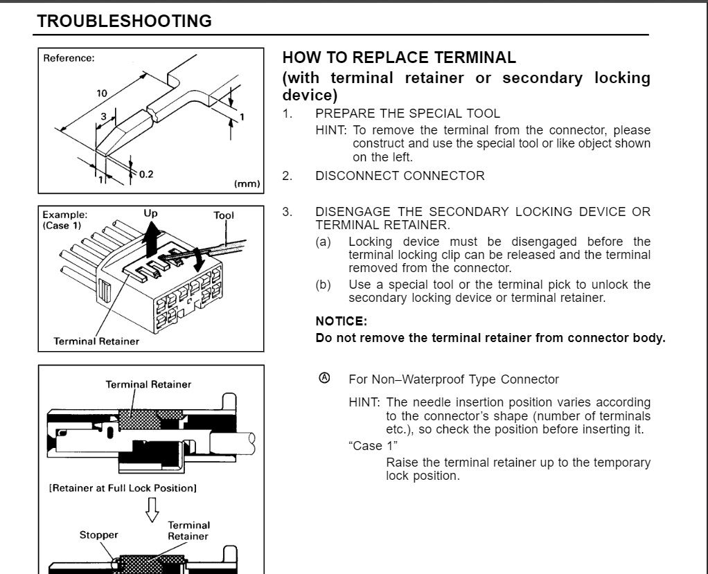 Toyota Electrical Connectors (i.e. how to work the damn things