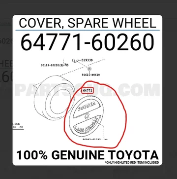 Wanted Toyota Land Cruiser Prado spare tire wheel cover