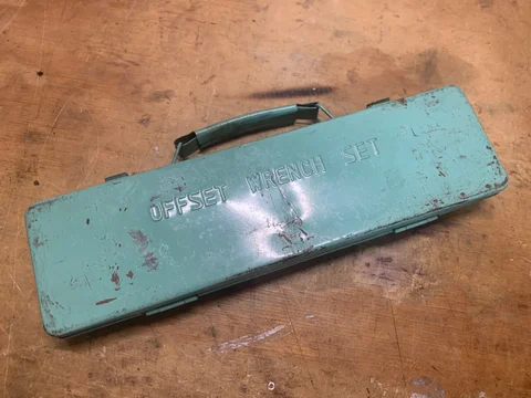 Toyota Box Wrench Set in Original Green Steel Box