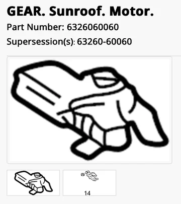 Sunroof Motor/Gear (USED; in good working order)