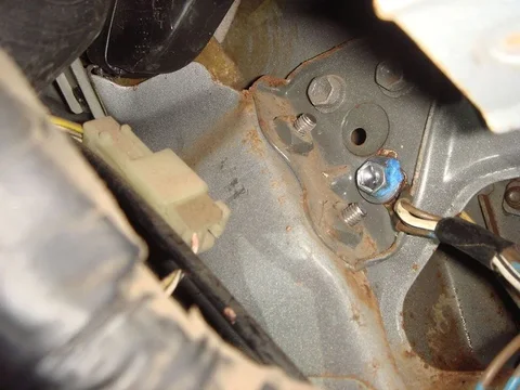 drivers side common ground FJ60 A-pillar.webp