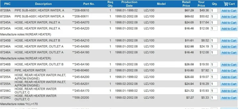 Heater hose part numbers.webp