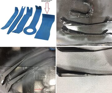 Windshield wiper arms painted
