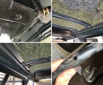 Headliner removal sun roof drain access