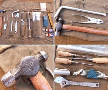 1964-69 Large Canvas Tool Roll with Toyota vintage tools