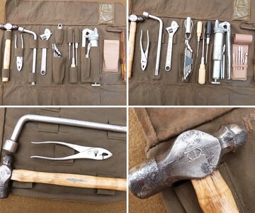 Large Canvas Tool Roll with Toyota vintage tools  #1