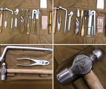 Large Canvas Tool Roll with Toyota vintage tools