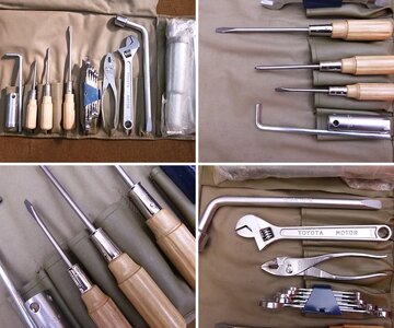 1972-early 74 Toyota Medium Vinyl Tool Roll with Toyota vintage tools #1