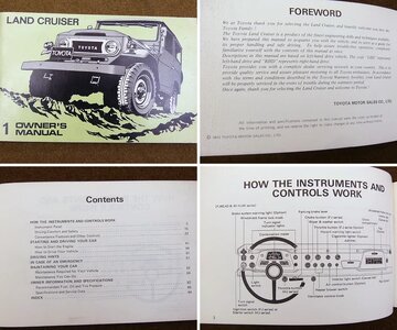 1972 Land Cruiser Owner's Manual - green cover