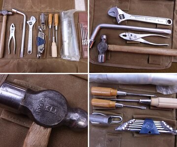 Large Canvas Repro Tool Roll with Mid-60s Toyota Vintage Tools