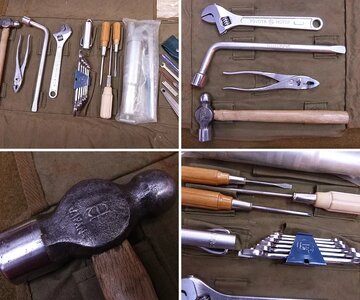 1964-69 Large Canvas Tool Roll with Toyota Vintage Tools