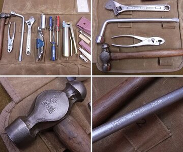 Large Canvas Repro Tool Roll with Toyota Vintage Tools