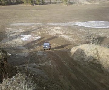 down hill... ridin stock... just a big dirt hill for now