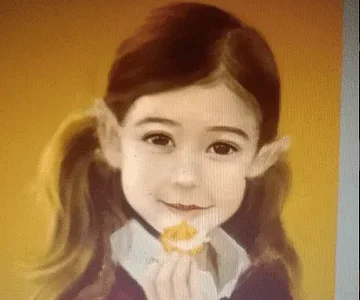 girl eating puff