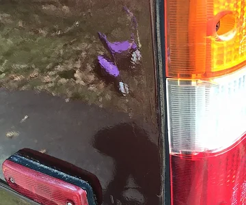 Gap between taillight and car