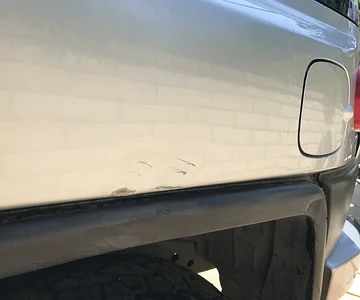 Damage rear qtr