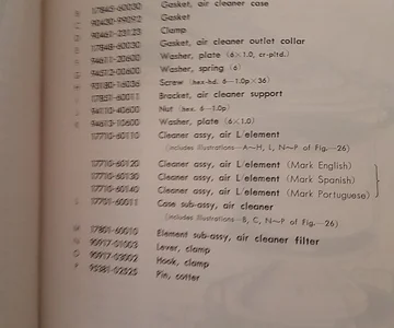 Air Cleaner Part Numbers