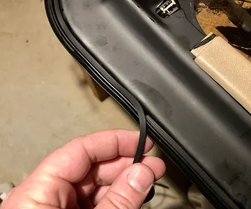 Jammed this .16 screen door rubber rope into the gasket groove