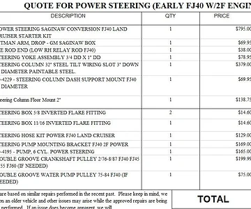 steering quote